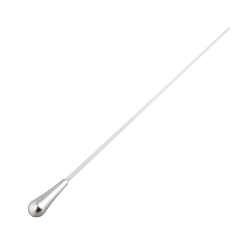 38x2 cm Silver Metal Handle Resin Wand Conductor Baton silver