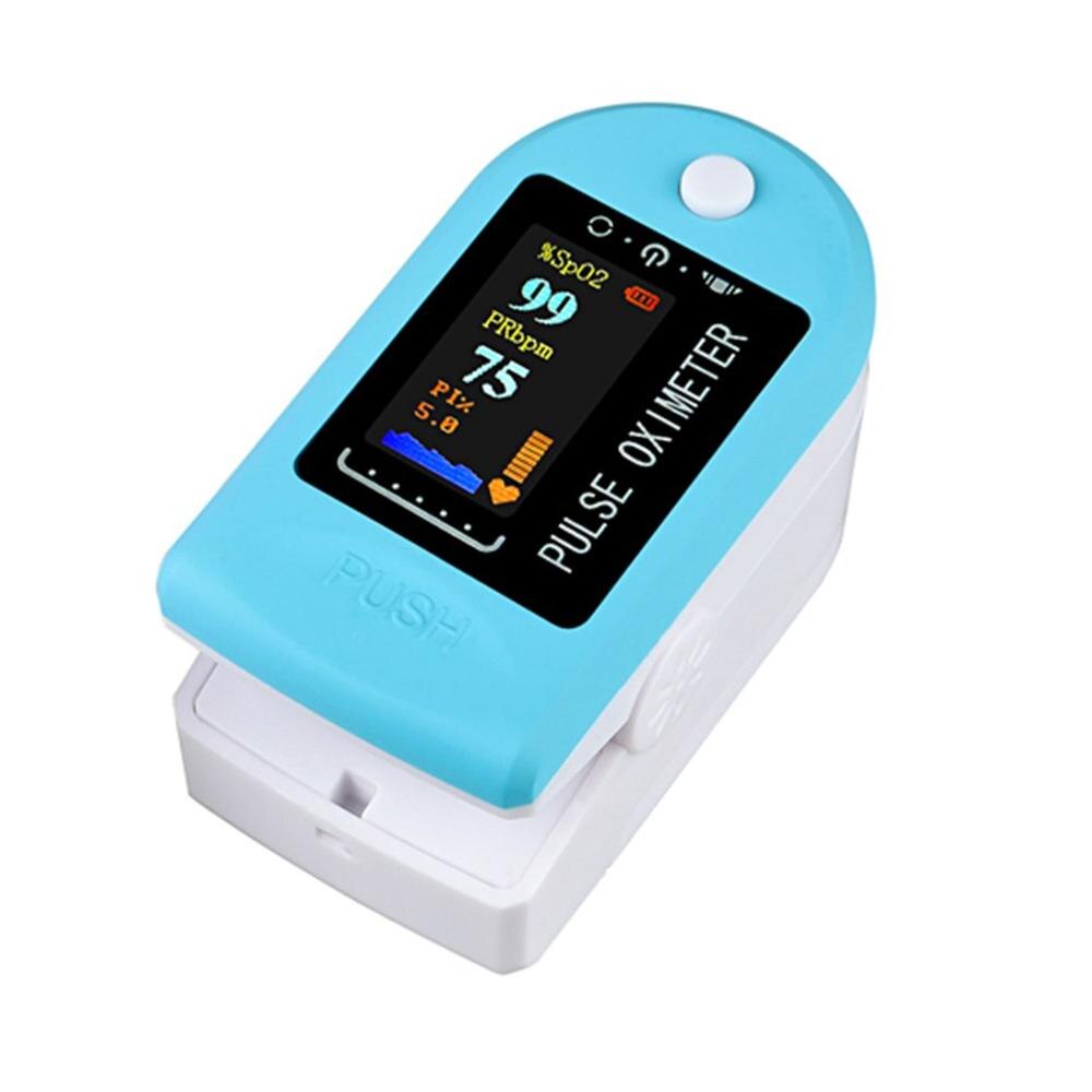Portable Finger Pulse Oximeter blood oxygen Heart Rate Saturation Meter LED Oximetro de dedo Saturometro Monitor: Light blue