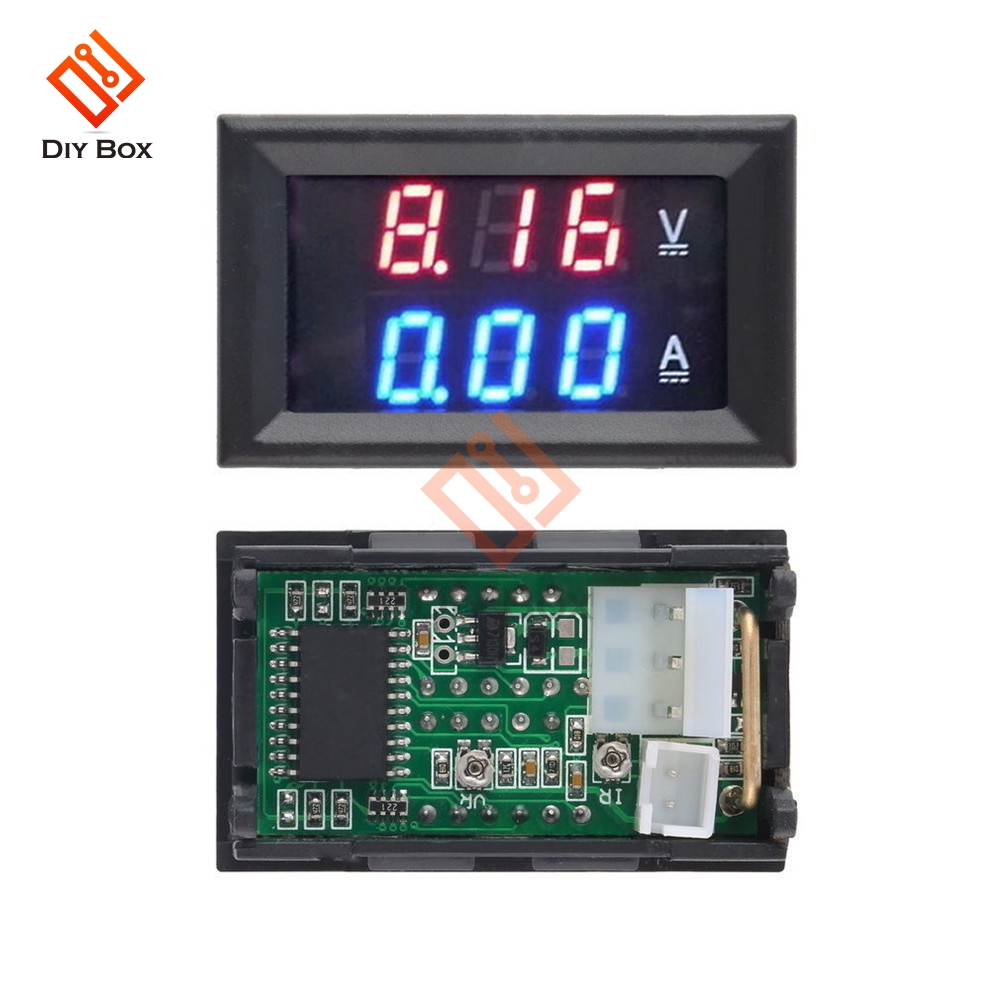 0.56 "pouce Mini voltmètre numérique ampèremètre DC 100V 10A volts ampèremètre ampèremètre testeur de tension LED câble d'affichage connecteur