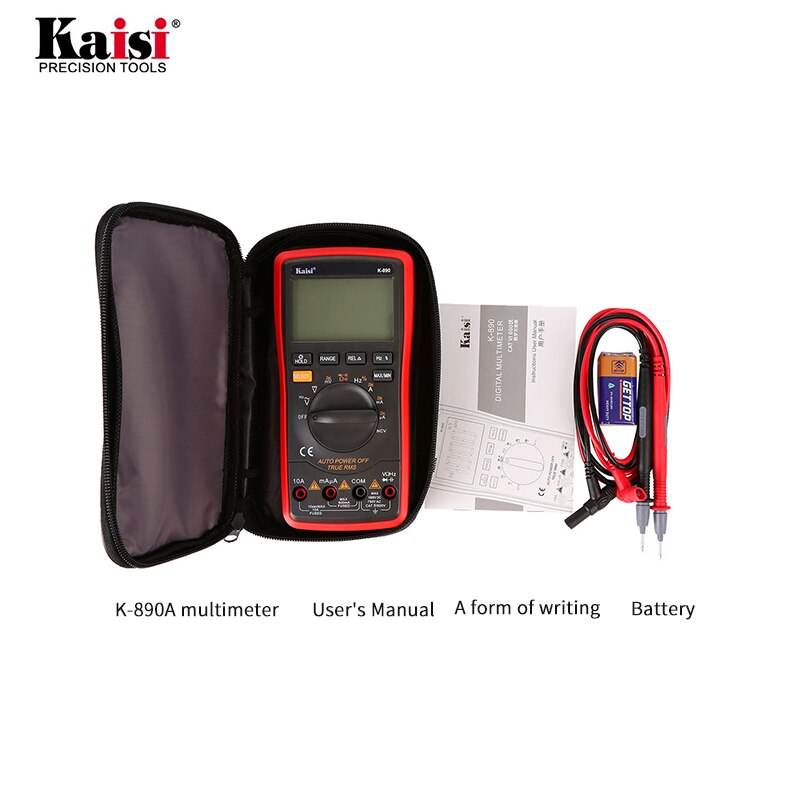 Kaisi K-890 Professionele Lcd Digitale Multimeter Elektrische Handheld Digitale Multimeter Tester Multimetro Ampèremeter Multitester