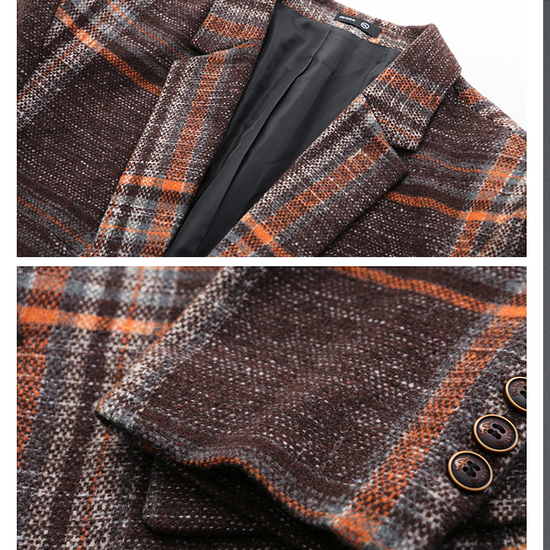 Veste de Costume à carreaux pour Homme, veston britannique Original, coupe cintrée, style décontracté, automne et hiver, J686