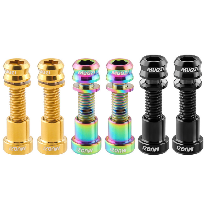 MUQZI 2 Stück Titanschraube M5 x 17 mm M5 x 19 mm Fahrradmutter Titanlegierung Vorbauschrauben MTB Rennrad Faltrad Schraubenzubehör