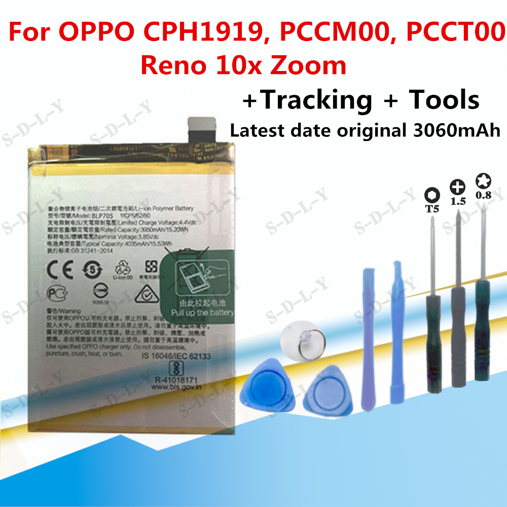 Original 4000mAh Battery BLP705 for OPPO CPH1919, PCCM00, PCCT00, Reno 10x Zoom +Tracking + Tools
