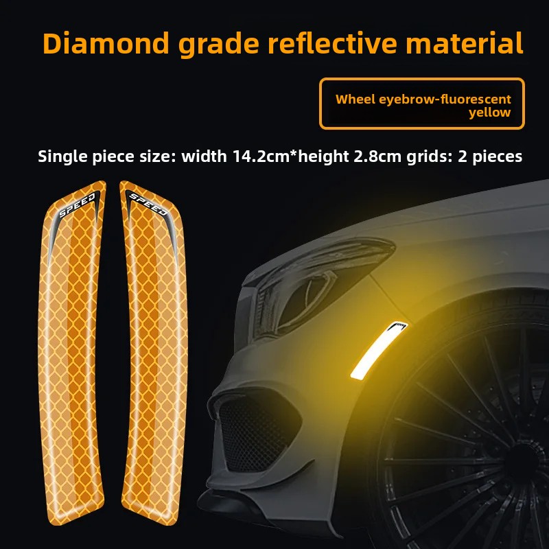 2 SZT. Naklejki na nadkola samochodowe, przednie i tylne zderzaki, nocne odblaskowe naklejki dekoracyjne, uniwersalne naklejki ochronne na karoserię: WIELO