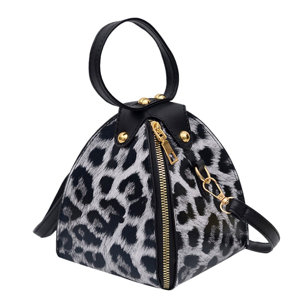 Women’ s Leopard Trend Large Capacity Leather Shoulder Bag Messenger Bag Portable Crossbody girls Messenger Bags: C