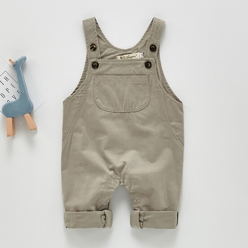 Neue Jungen Mädchen Tasche Overall Overall Frühling freundlicher freundlicher Gentleman Hosen Baby Kleidung Reine Farbe Strampler: 3T