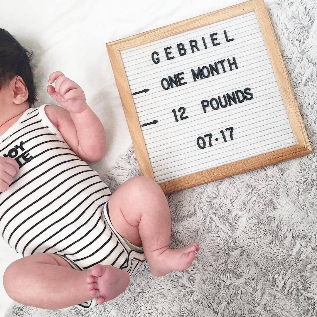 Family Felt Letter Message Board Baby Picture Frame Kids Photography Growth Commemorative Room Decoration