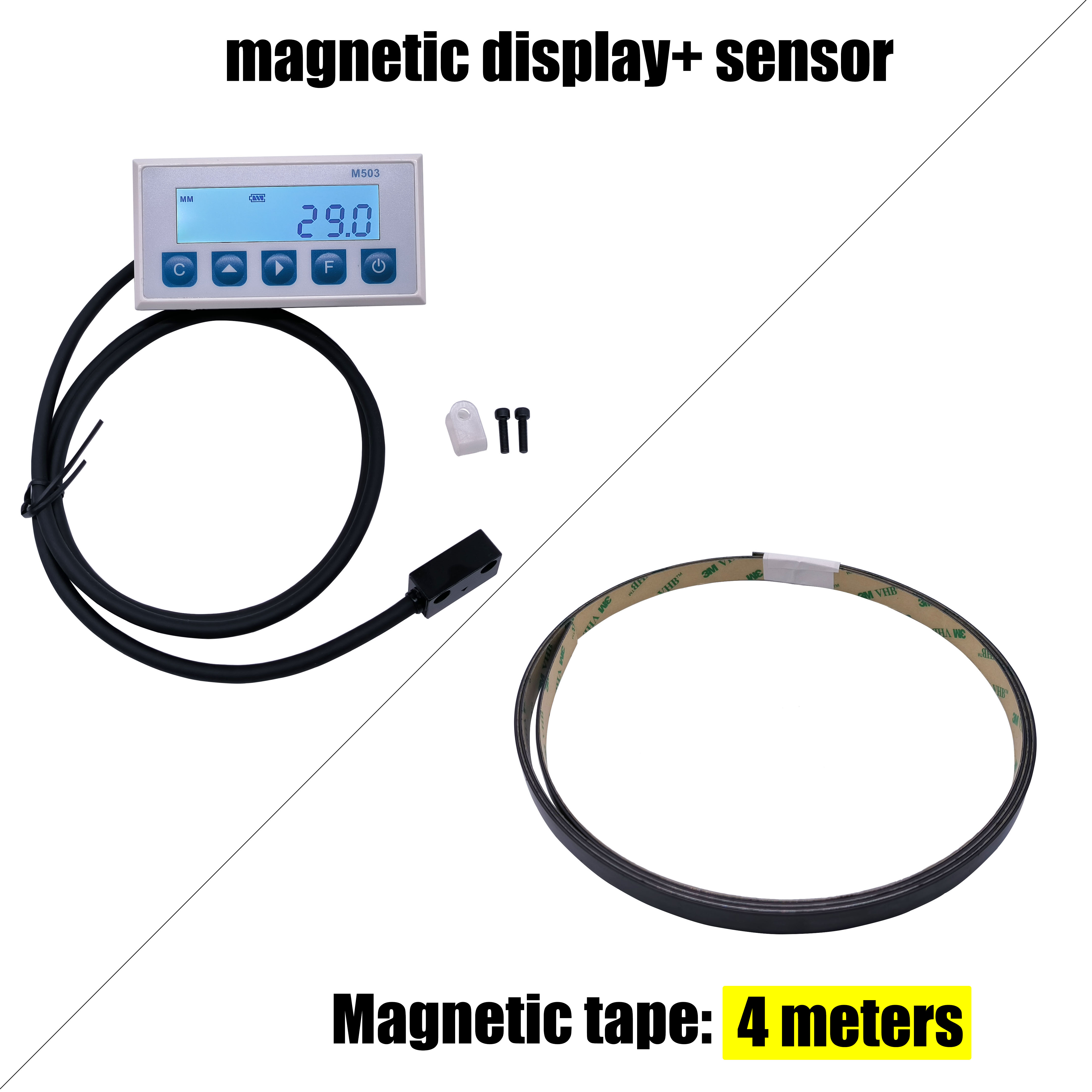 M503 Magnetic Scale DRO Display Integrated Embedded Magnet Measurement System Magnetic Tape with Stain Belt Profile Woodworking: Pink
