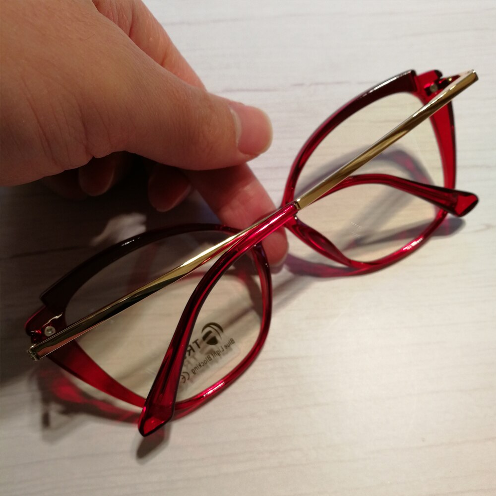 Mode TR90 Anti-Blauw Brilmontuur Vrouwen Vintage Metalen Cat Eye Bril Vrouwelijke Optische Brillen Oculos Feminino