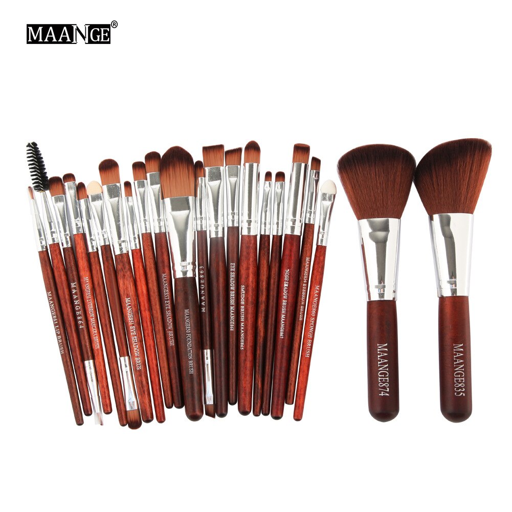 Maage 22/20/18 stuks make-up kwastenset oogschaduw wenkbrauw eyeliner kwast meerkleurig nylon haar plastic handvat