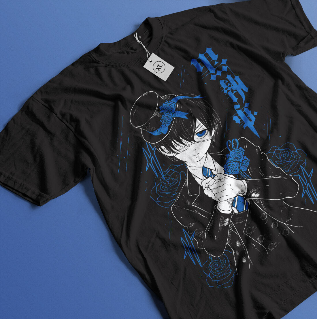 Schwarzes butler t-shirt ciel phanto mhive t-shirt sebastian michaelis hemd