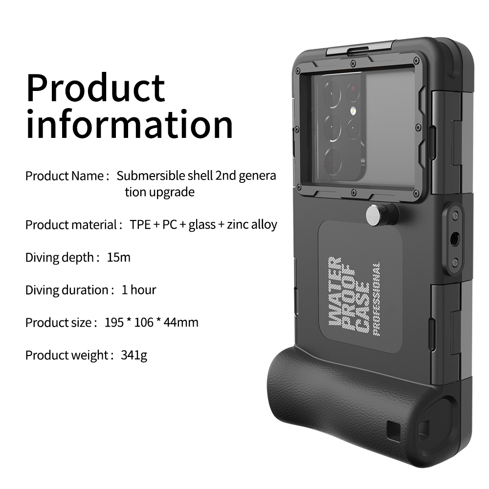 Shellbox Nieuw geüpgradede veelkleurige IP68 standaard 15M/50ft duiken/zwemmen fotografie professionele duiken waterdichte telefoonhoes