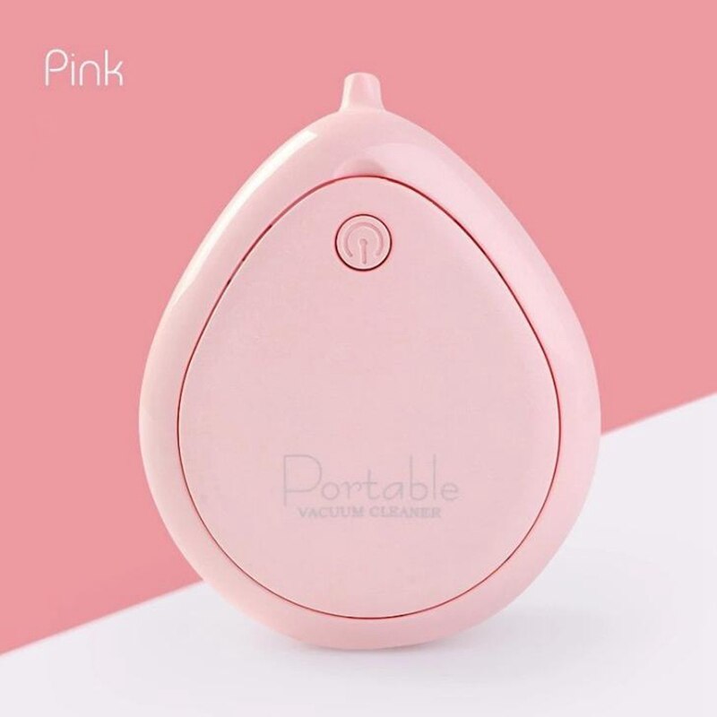 Tafelstofzuiger, mini-tafelstofzuiger, draadloze handstofzuiger voor toetsenbord en kantoor: Roze