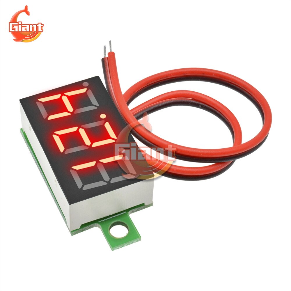Mini Digital Voltmeter 0.36 inch Voltage Tester Meter 0.36&#39;&#39; DC 4-30V 3 Digit LED Display Adjustment Voltmeter Red Blue Panel: Red