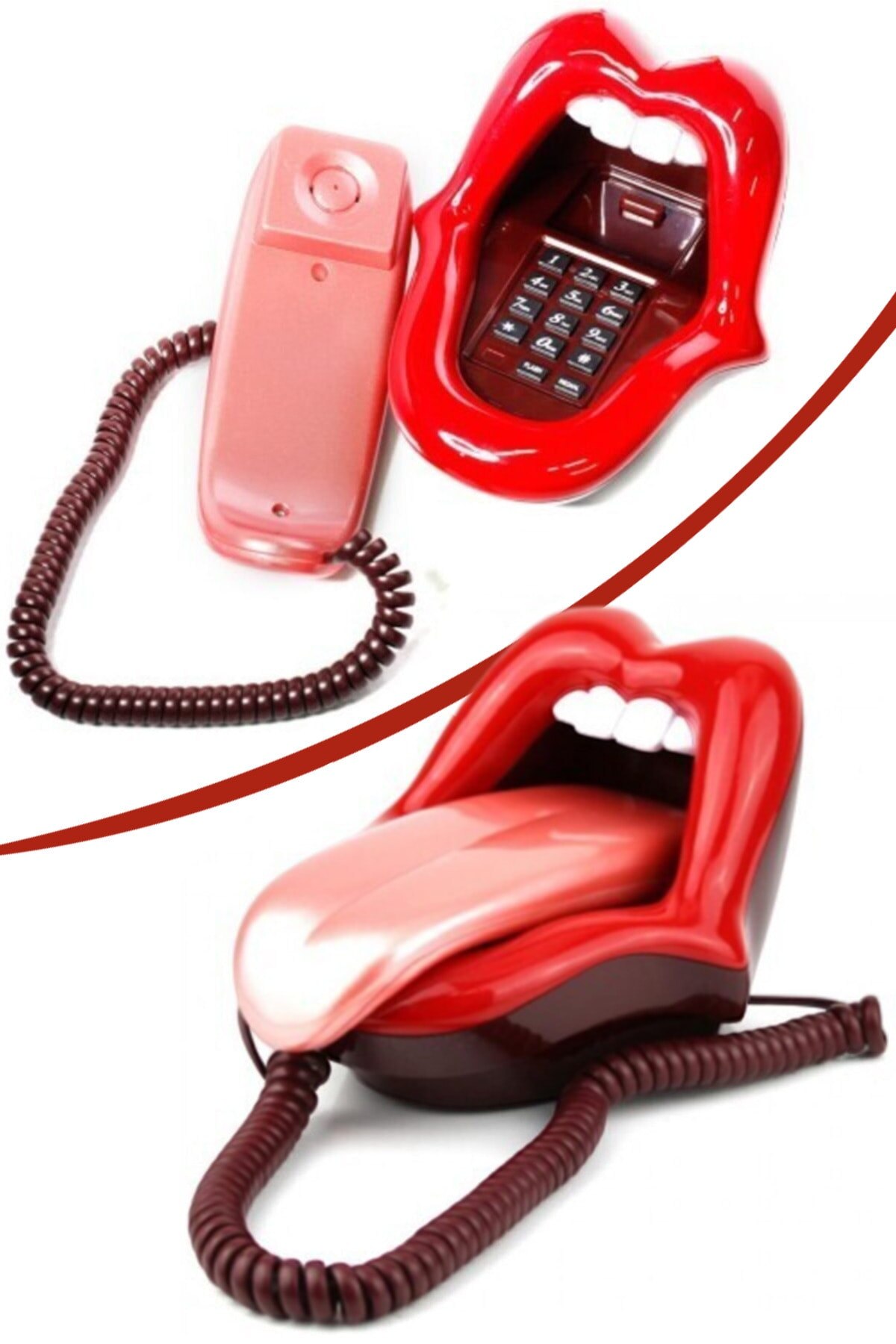 Lips And Tongue-Shaped Retro Phone