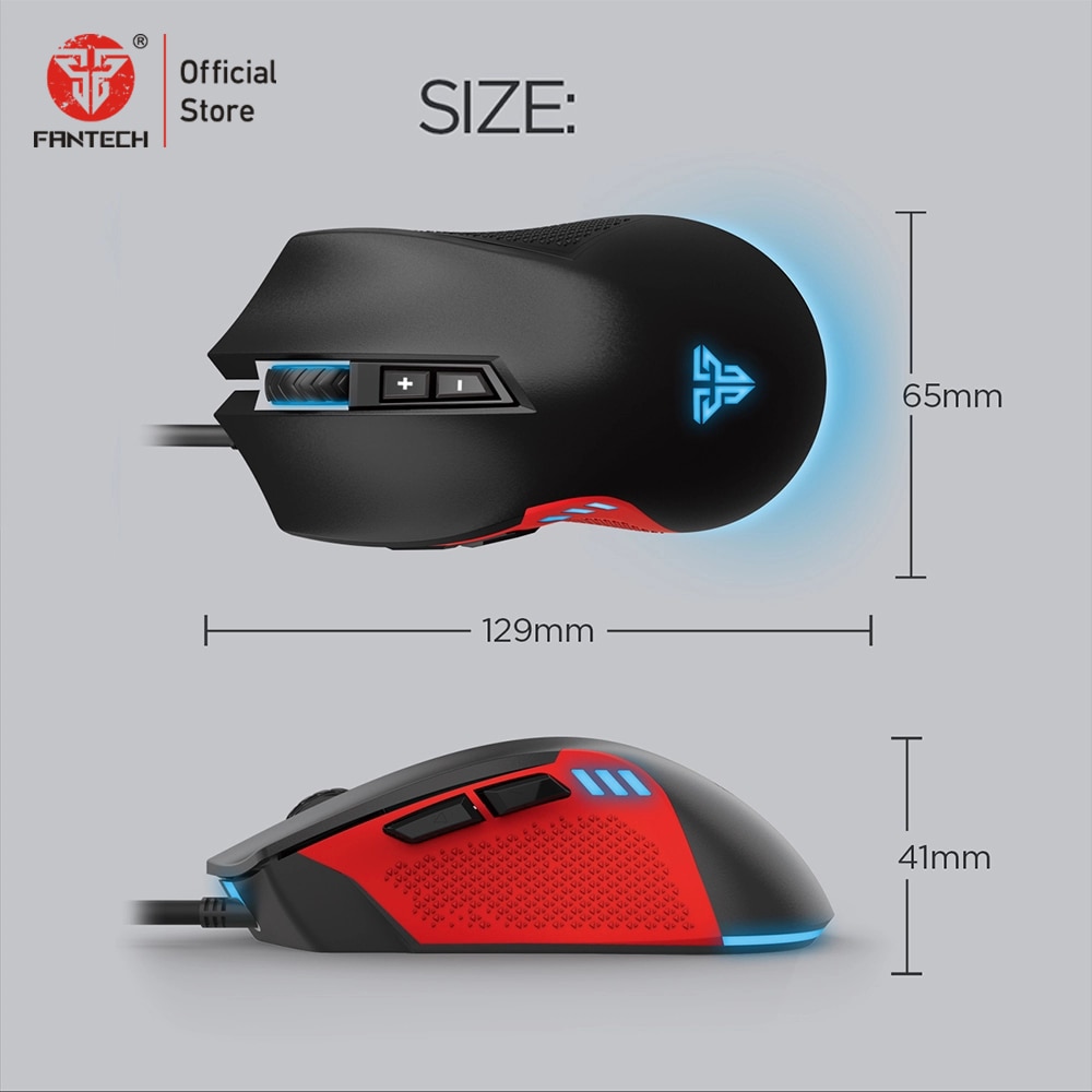 FANTECH X15 Phantom 4800DPI Wired Gaming Mouse Gamer Ergonomic Mouse USB With RGB Backlit 7 Buttons For Windows Computer Mice