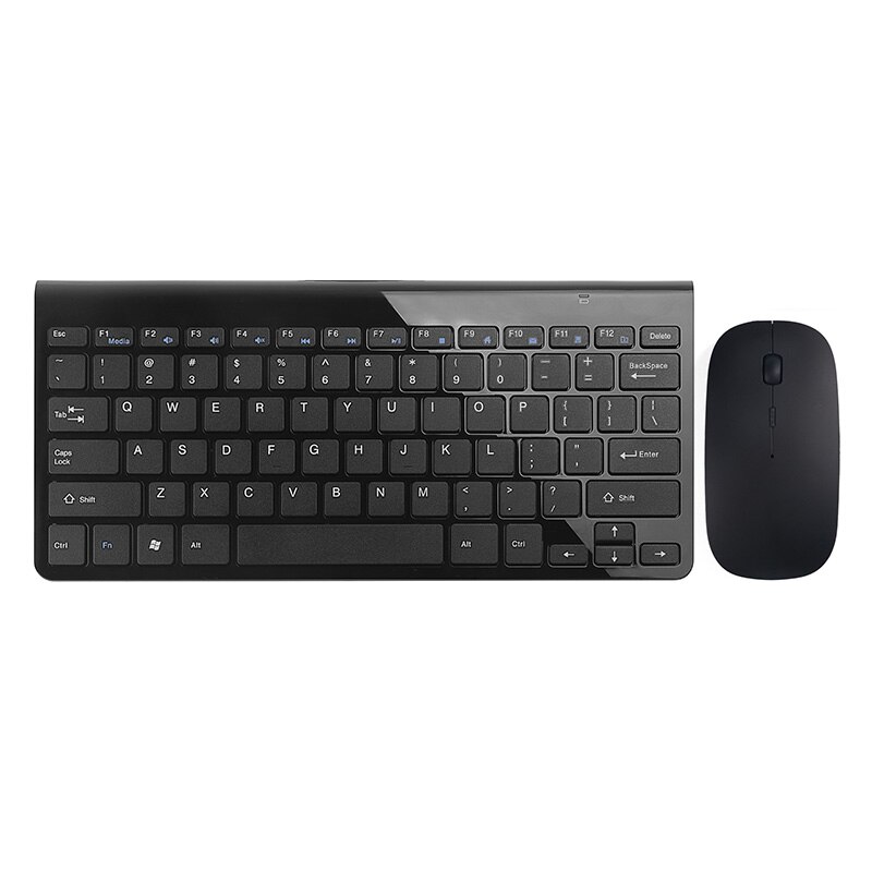 Ultra Thin Office Wireless Keyboard and Mouse Combo Low Noise 2.4G Portable Small Wireless Keyboard Mouse for Desktop Computer: Black US Layout