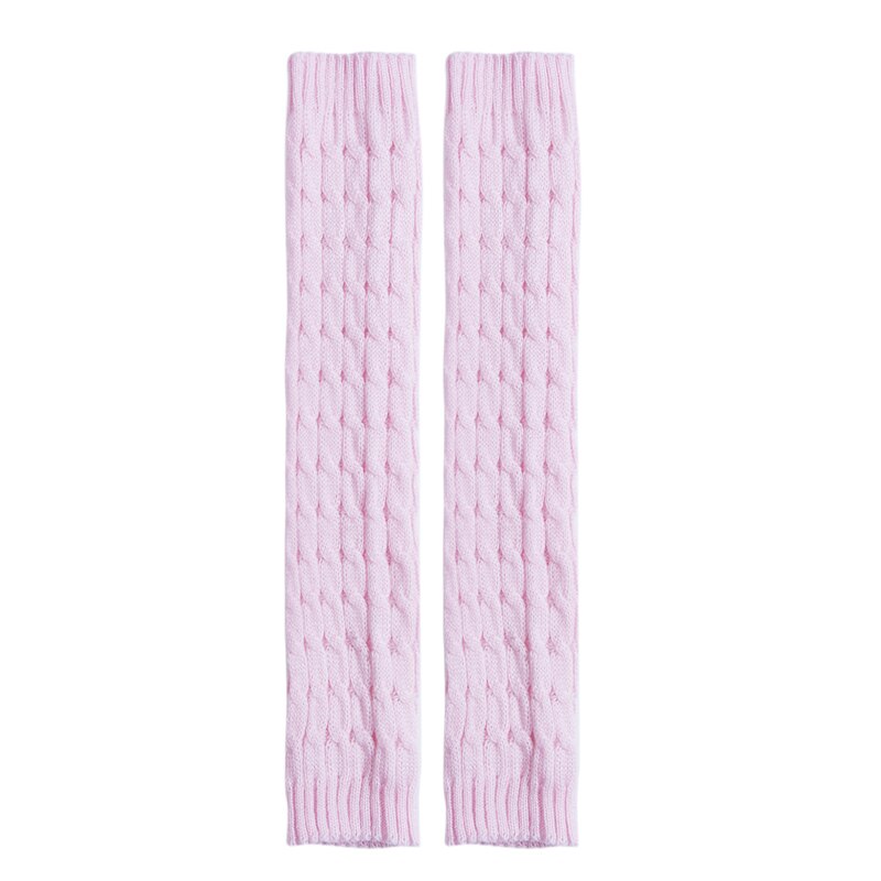 Winter Women Warm Knitted Leg Warmers High Knee Leg Warmers Crochet Leg Warmers Casual Pure Color Leg Warmers: Pink