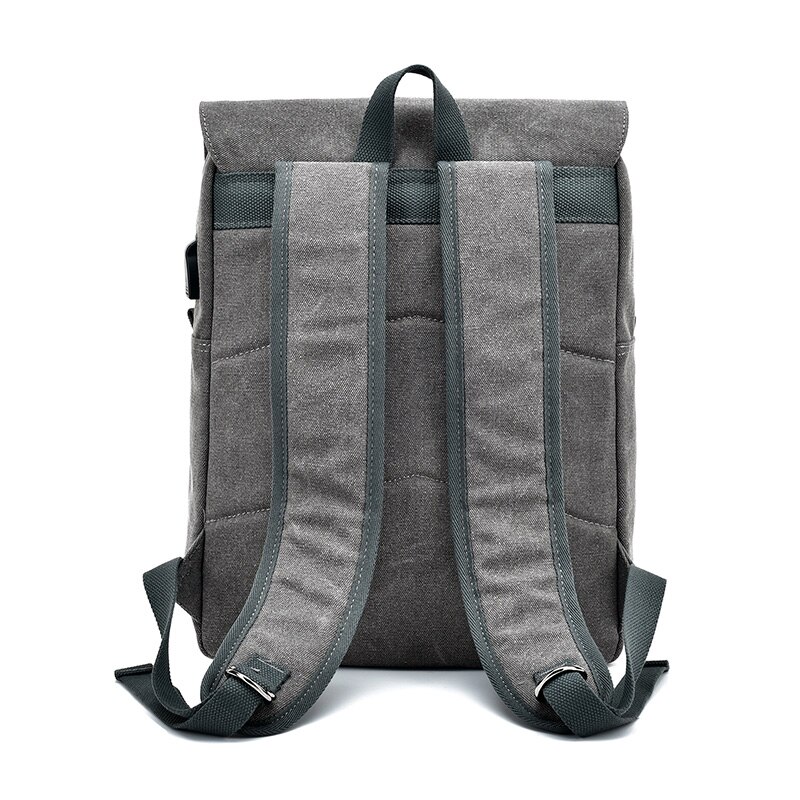 Mochila masculina de lona, mochila com carregador usb, mochila de viagem de grande capacidade para homens, mochila escolar masculina