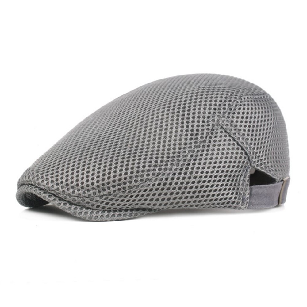 Summer Unisex Casual Beret Hat Flat Cap Newsboy Style Gatsby Hat Adjustable Breathable Mesh Caps Denim Beret Hat