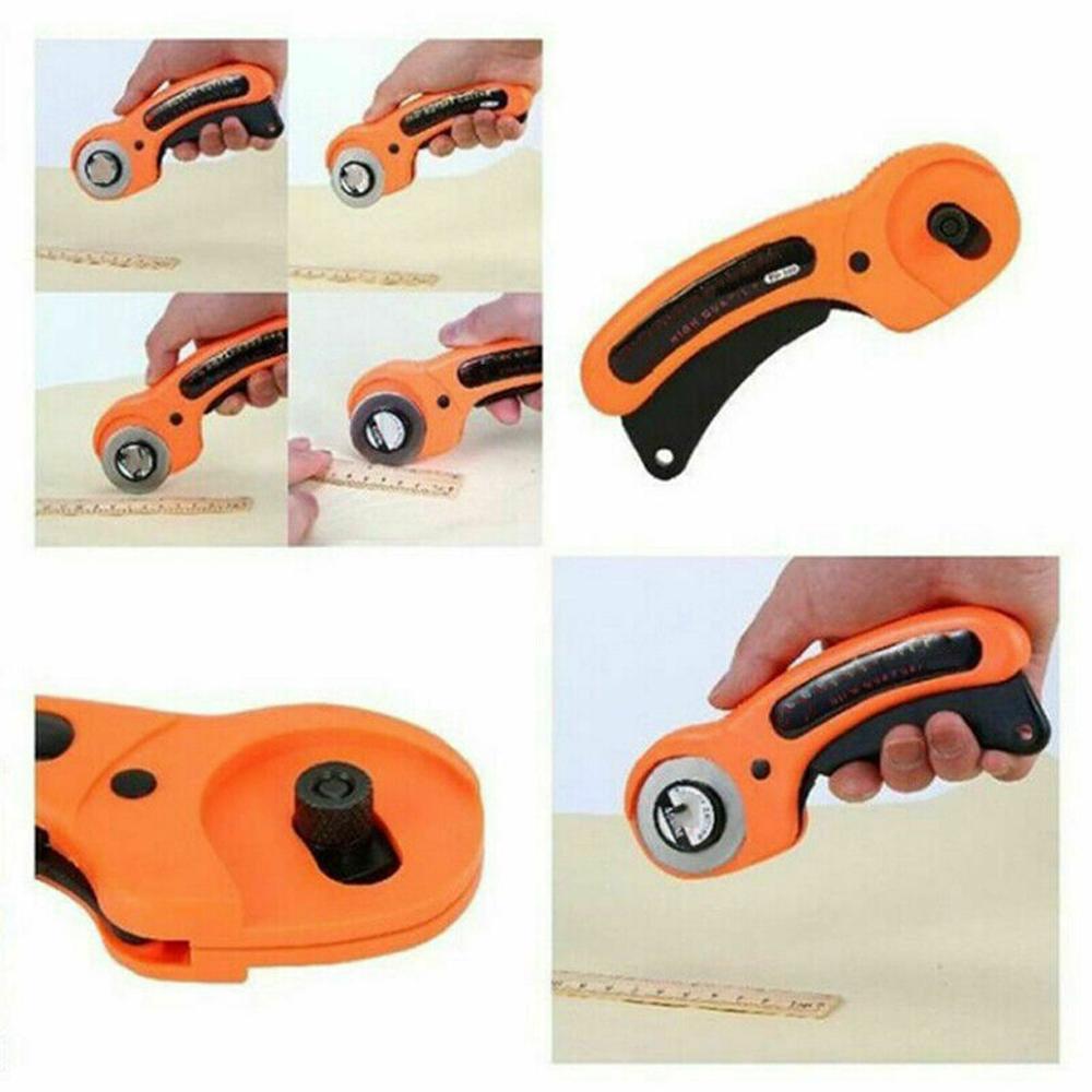 Cortadores redondos de 45mm, máquina de corte de guía de tela giratoria para coser, edredones, herramienta de artesanía de tela naranja