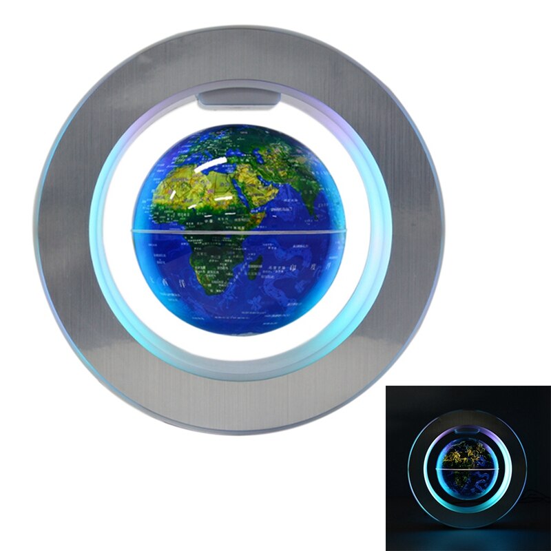 Floating Globe Globe World Map Magnetic Levitation Globes O-Frame LED English Globe For Kids-US Plug