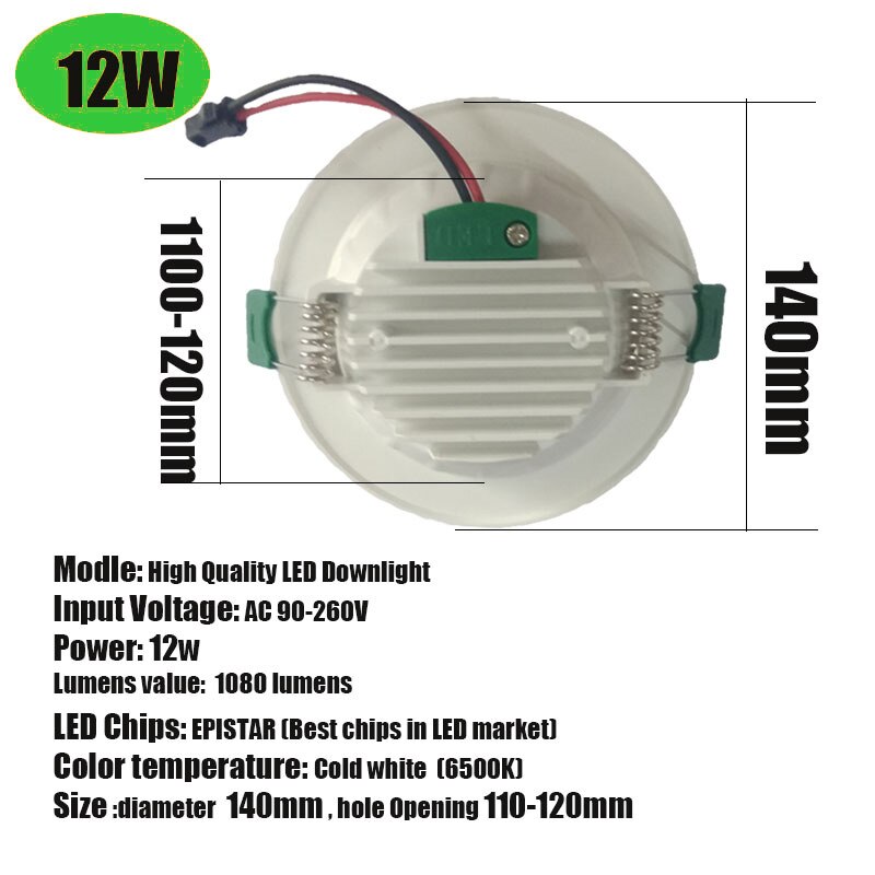 LED Downlight 18W 15W 12W 9W 5W 3W Ronde Verzonken Lamp 220V 110V Led Llight Woonkamer Plafond Kantoor LED Down Light Spot Light