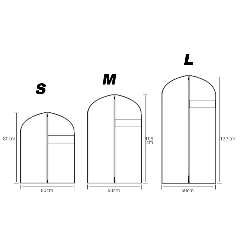 Dust-proof Cover for Suit Non-woven Cloth Visible Transparent Window Clothing Dust Proof Jacket Cover Clothes Bag Protection Bag: L60x137cm