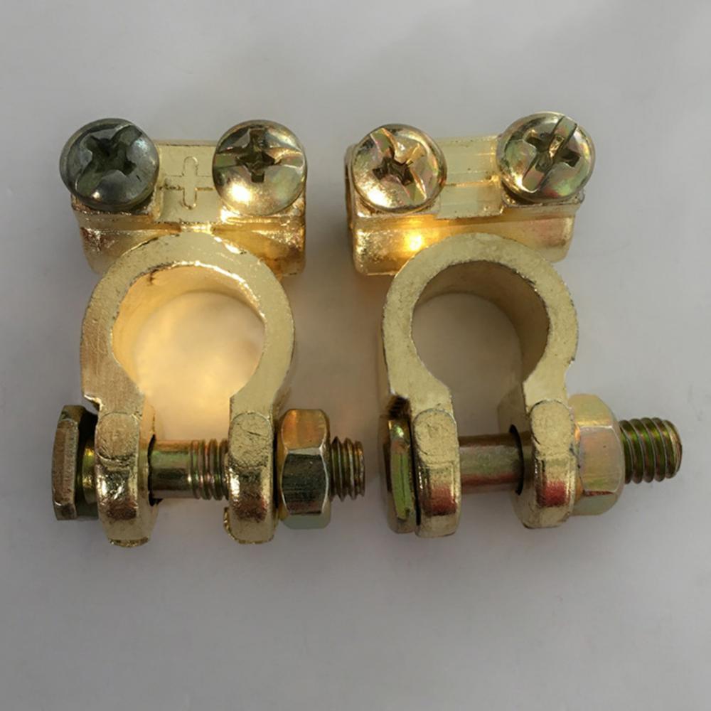 2Pcs Positive + Negative Car Vehicle Alloy Battery Terminal End Clamp Connector
