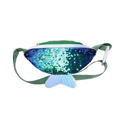 Bolso de lentejuelas brillantes para niño niña, riñonera de viaje, Festival, monedero: green
