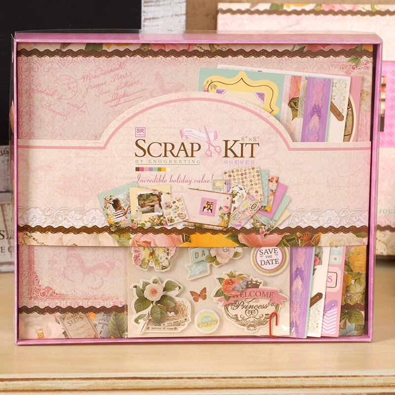 Feito à mão diy álbum crianças scrapbook bebê crescimento comemorativo casamento álbum de produção material pacote casal presente álbum: SR007