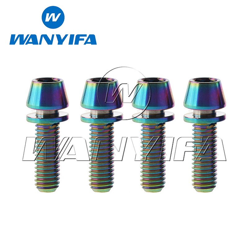 Wanyifa M5 x 16 18 20mm or arc-en-ciel Ti boulons en titane vis avec W0ashers: M5X20 rainbow