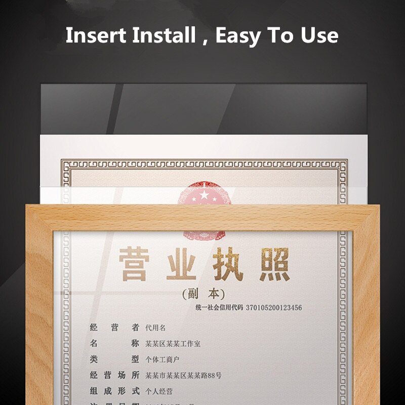 A4 Wood Wall Mount Literature Acrylic Menu Sign Holder Display Frame With Adhesive 11x8.5 Ad Poster Picture Frame