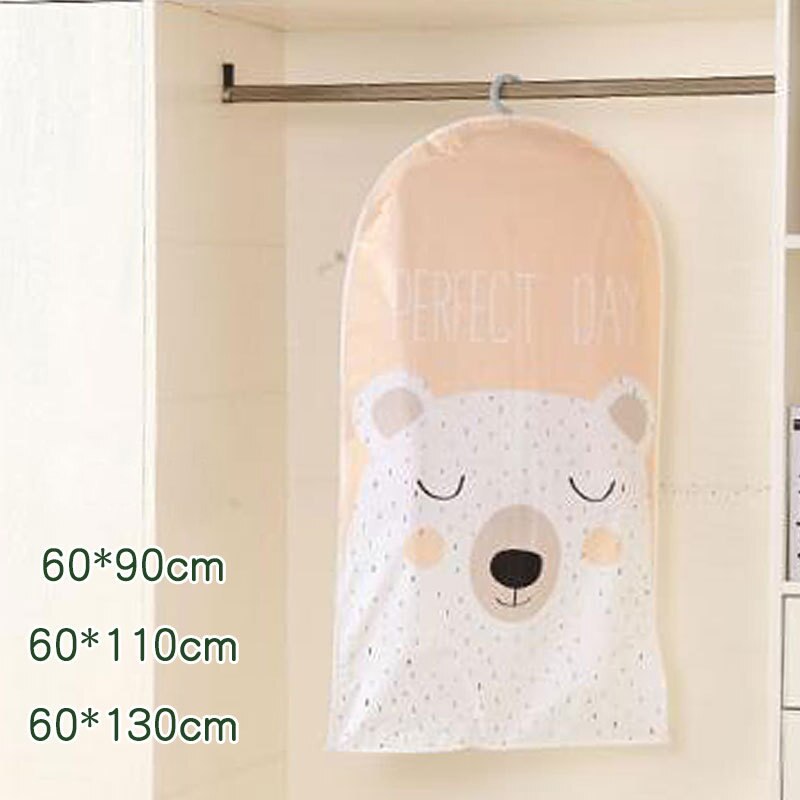 Funda gruesa antipolvo para armario, organizador de almacenamiento, para abrigo, ropa, para colgar, a prueba de polvo: cute bear / 60x110cm