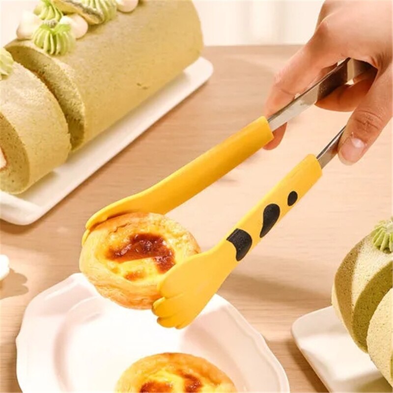 1PC pinze per pasti simpatici cartoni animati pinze per alimenti a forma di zampa di gatto in acciaio inossidabile mini barbecue clip accessori da cucina gadget da cucina