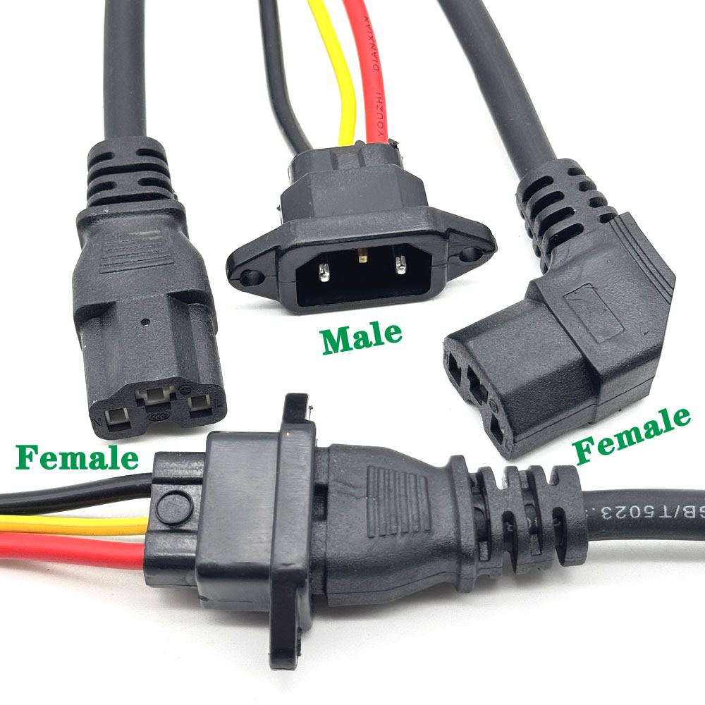 10A E-bike Battery Charging Socket Electric Car Connector Charging Plug Universal Three Vertical Cable for 36V 48V Vehicle