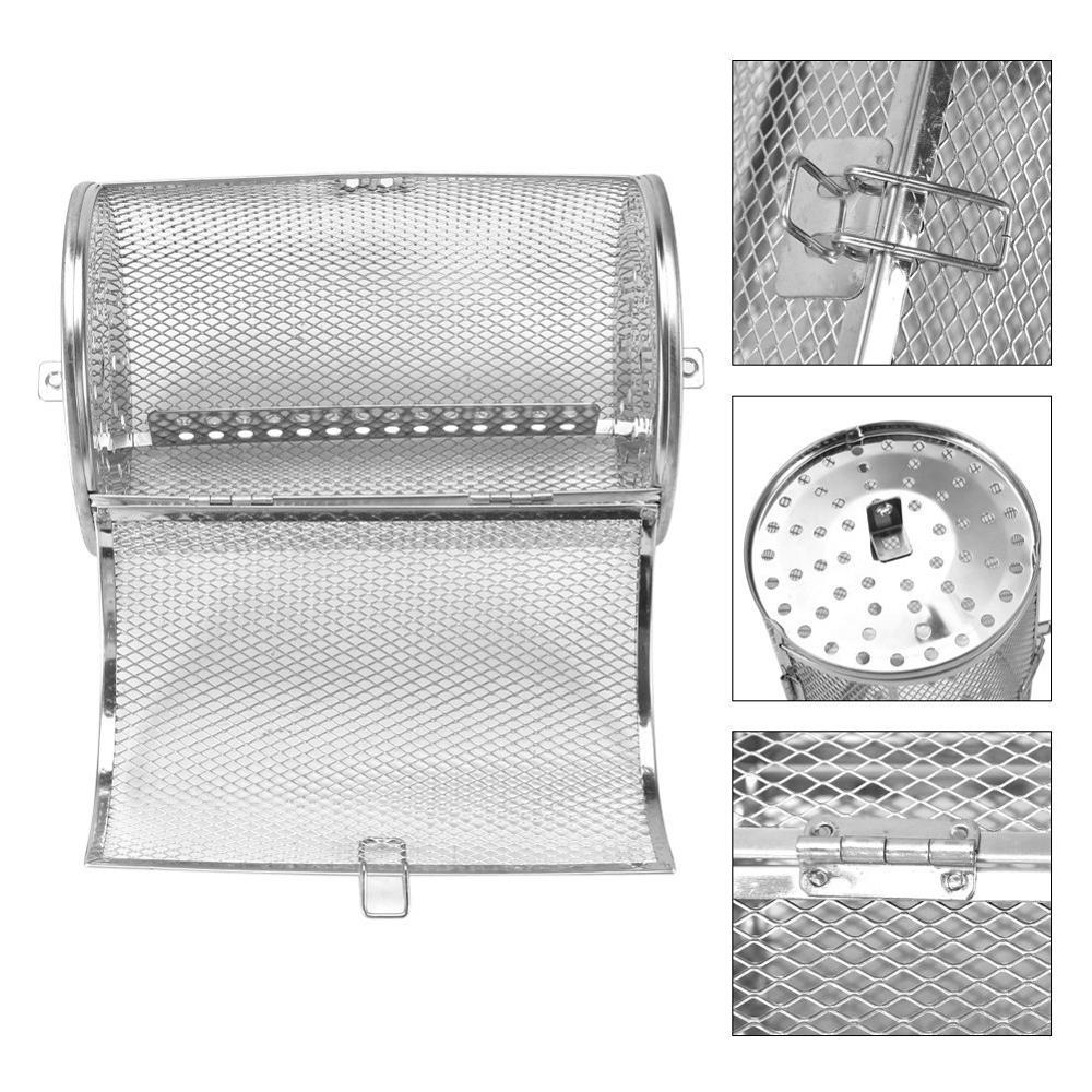 Panier à rôti en acier inoxydable | Pour four et BBQ, Clip/rôtissoire panier à griller, cuisson de noix rotatives, panier d'arachide, barbecue Grill, ustensiles de cuisson