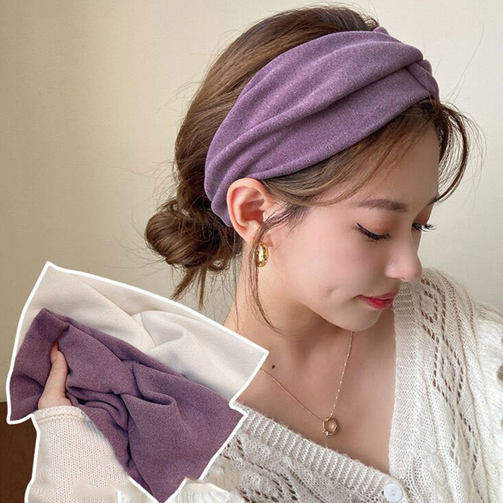 Diademas anchas de algodón elásticas para mujer, diadema elástica de Color sólido, diadema deportiva, accesorios para el cabello