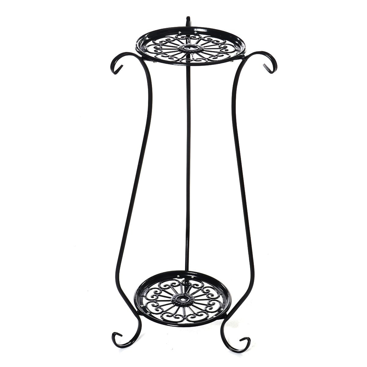 Soporte de maceta de hierro forjado cm 30x30x75 para flores, verde carnoso, soporte redondo para macetas, estante de la decoración para el hogar