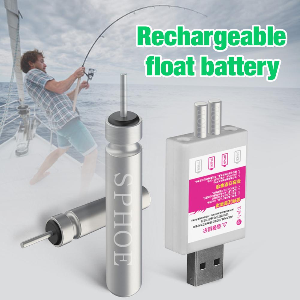 Visdobbers Elektrische Drijft Oplaadbare CR425 Batterij Fishing Float Boei Accessoire 2 Gaten Usb Oplader Voor Lichtgevende Dobbers