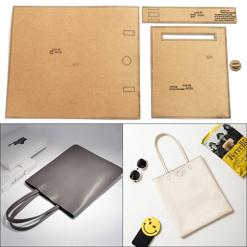 1Set DIY Kraft Papier Vorlage Neue Hohe Kapazität Handtasche Schulter Taschen Leder Handwerk Muster DIY Schablone Nähen Muster 31cm * 35cm