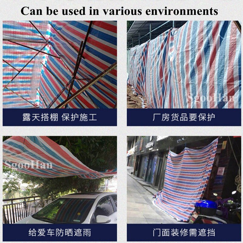 75g/m2 Rainproof Cloth Garden Plant Shed Tarpaulin Sun Shade Sail Dust Cover Ground Sheet Camping Waterproof Cloth Three-Colors