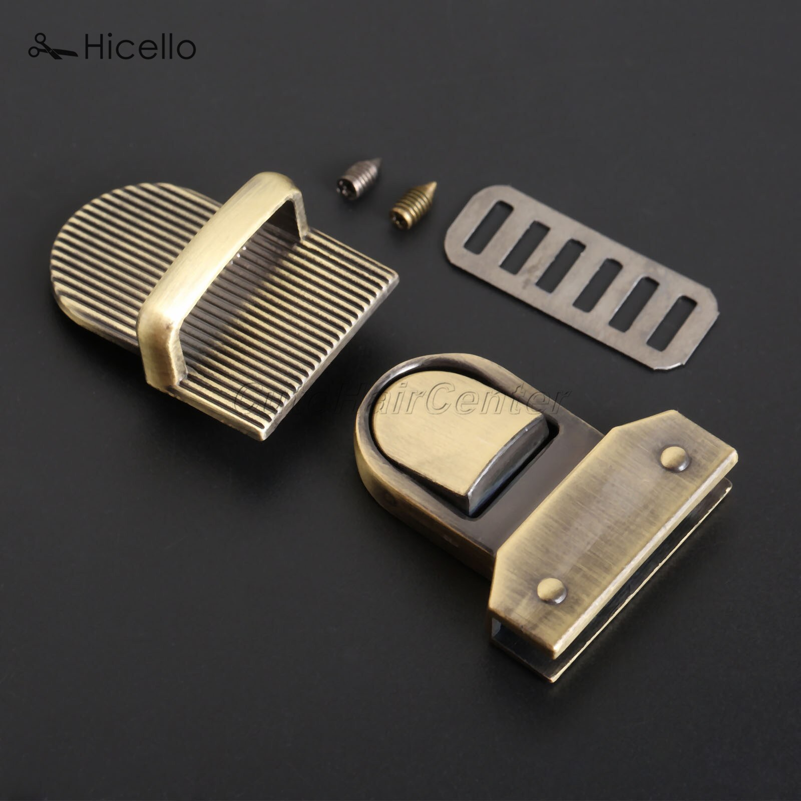 1 Set Tasche Verschluss Lock Twist Drehen schlösser Zink-legierung 33*29mm für Gepäck Leder Taschen Kleidung Schuhe nähen Zubehör Handwerk Hicello: Bronze