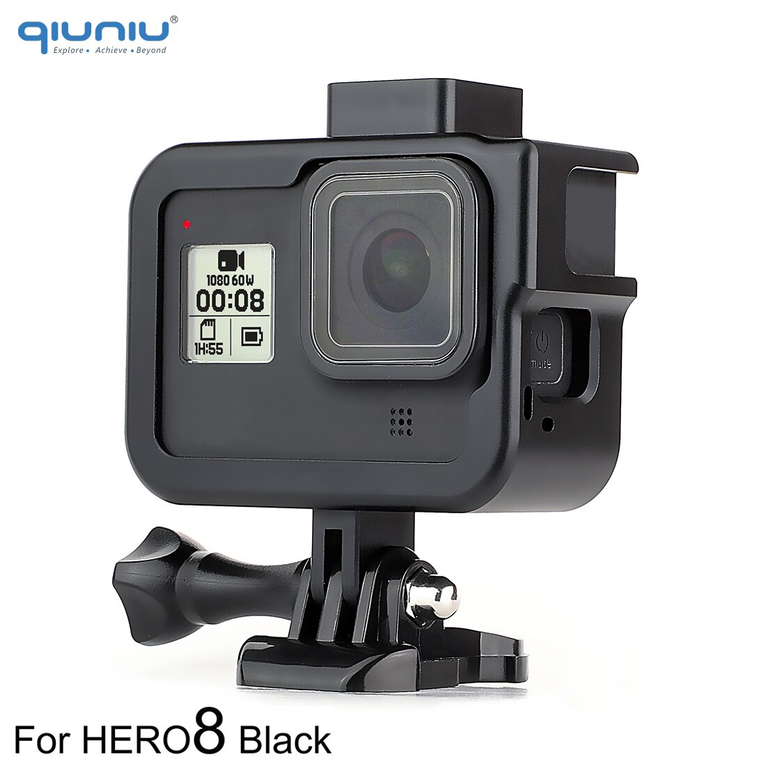 QIUNIU Voor GoPro Hero 8 Zwart Aluminium Beschermende Border Frame Behuizing Case Shell Mount voor Hero8 Zwart Go Pro accessoires