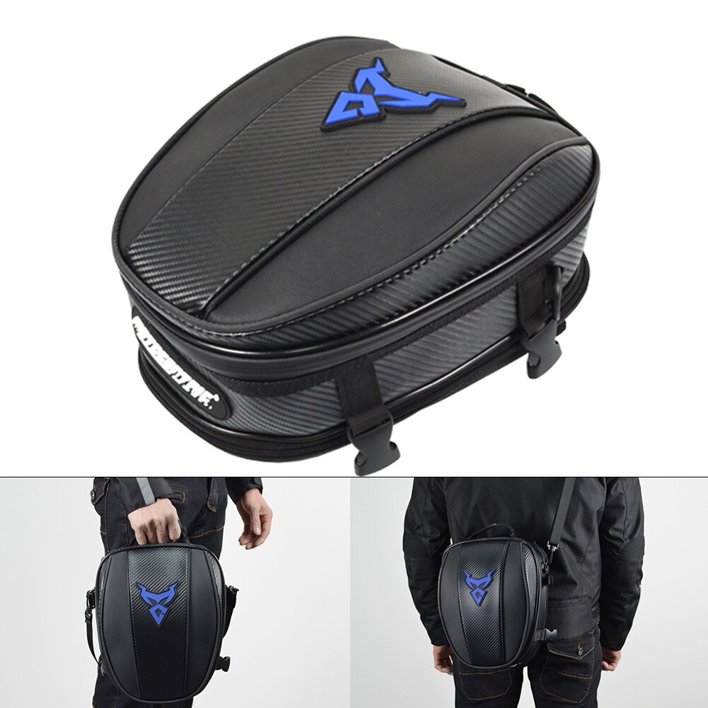 Verstelbare rugtas voor motorfiets, tas voor achterop, draagbaar, bevestigbaar, reflecterende strip, grote capaciteit, rits, slijtvast, reistas