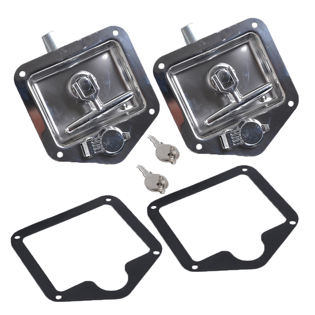 2 Set Stainless Steel RV Door Tool Box Lock T-handle Latch With Keys