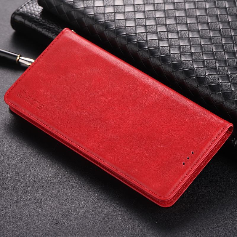 Funda para Huawei Y5 Y6 Y7 Y9 lujosa funda magnética Vintage de cuero para teléfono con cartera para Huawei Y6 Y 5 7 9 Coque: For Y5 2019 / Red