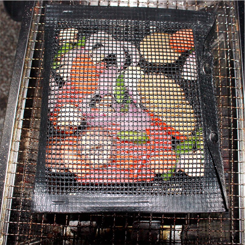 Bolsa de rejilla antiadherente para parrilla pícnic al aire libre herramienta de barbacoa reutilizable y fácil de limpiar bolsa antiadherente para hornear barbacoa