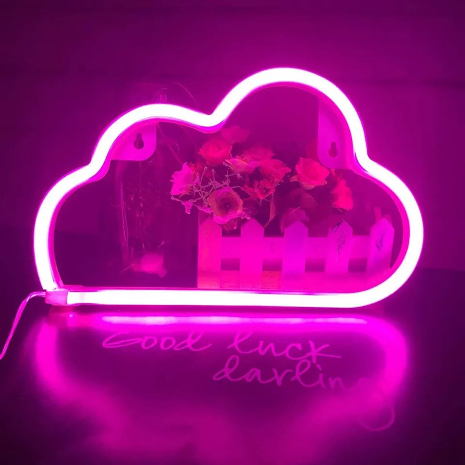 Cute Cartoon Cloud Decorative LED Neon Night Lamp Sign Light Wall Background Kids Bedroom Room Art Decoration