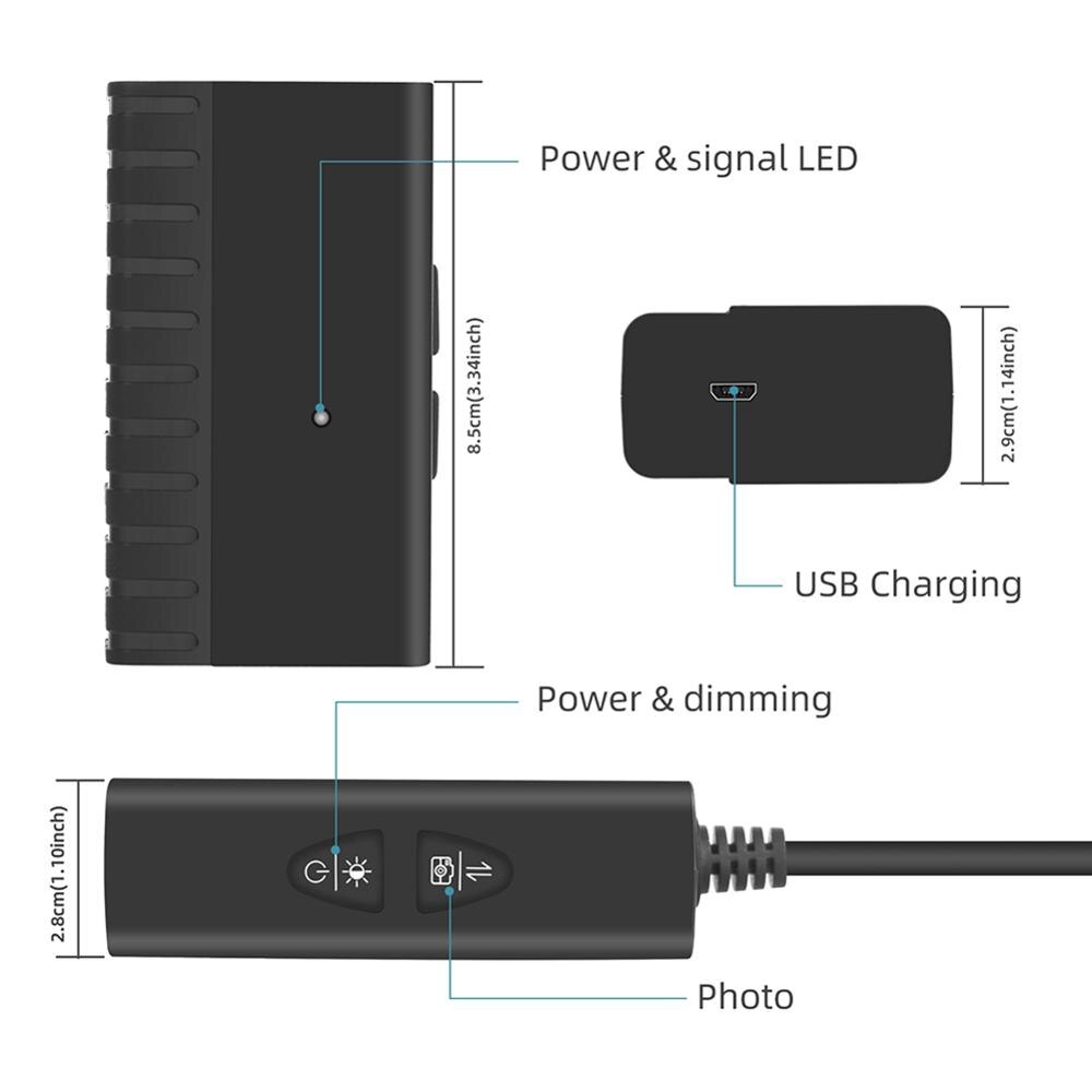 Usb-endoskooppi fhd-endoskooppikamera kevyellä vedenpitävällä usb-latauksella varustetulla endoskoopilla wifi helppo asentaa endoskooppi 6 säädettävää lediä